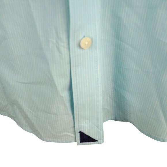 Mens Untuckit Piccolo M Light Blue Striped Button-Up Shirt 90% Cotton 10%‎ Linen - Picture 3 of 6